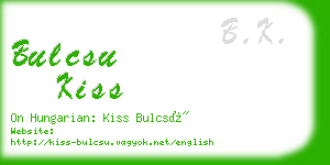 bulcsu kiss business card